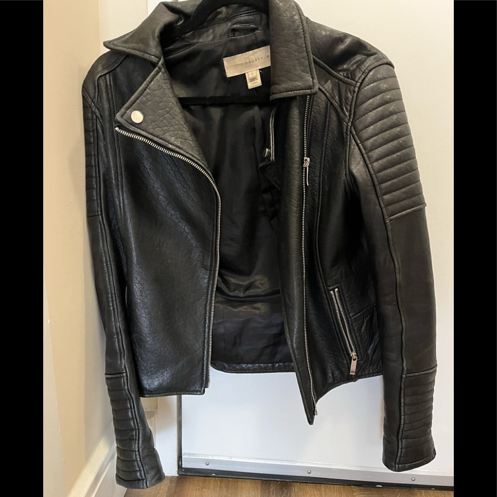 Black leather jacket